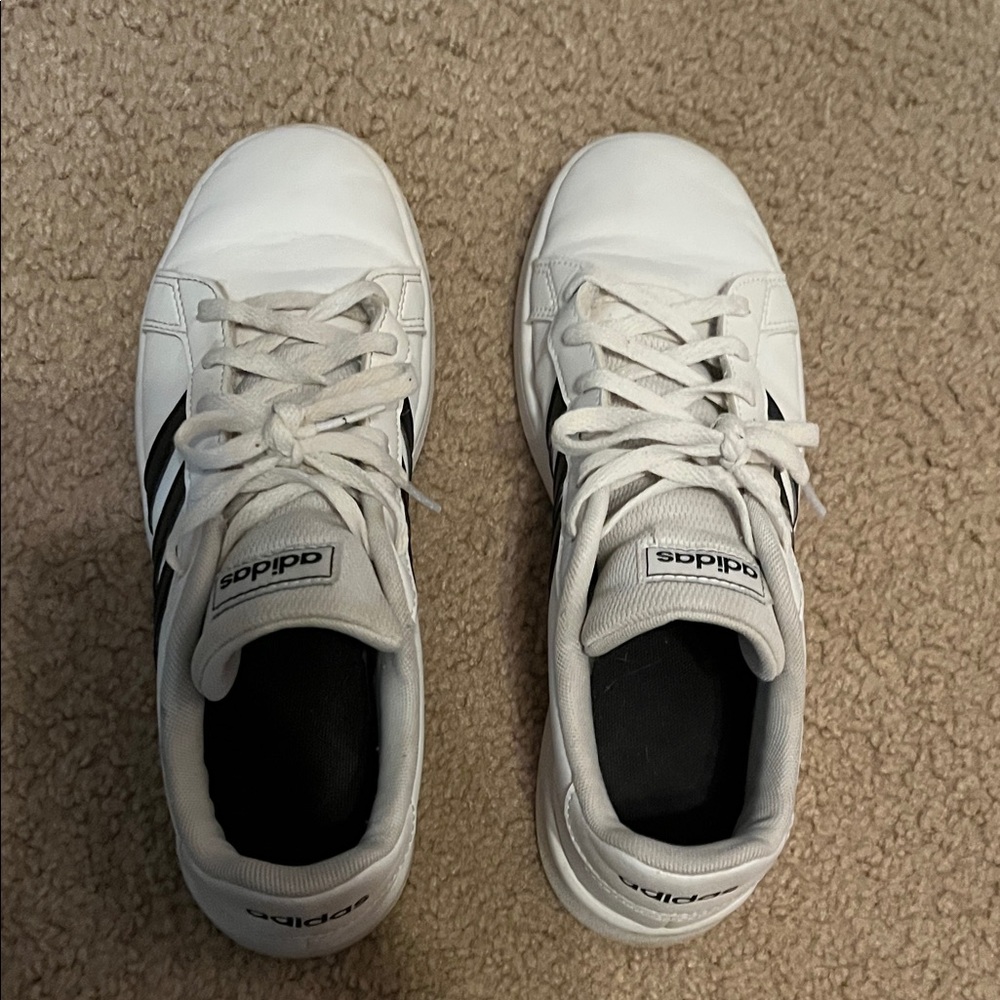Adidas Women’s  White and Black Sneakers